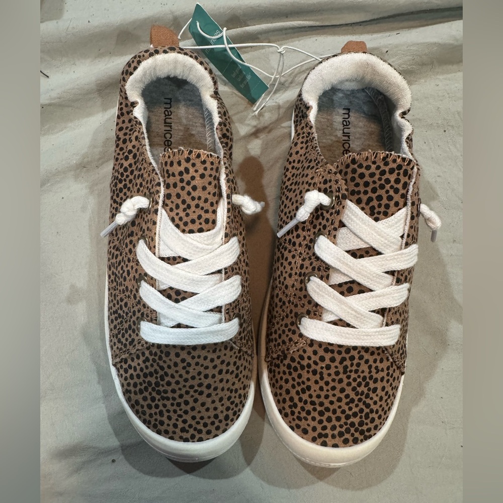 Maurices Brown and Black Polka Dot Sneakers